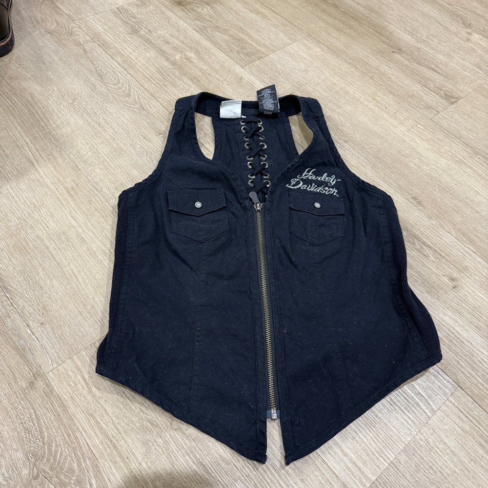 Harley-Davidson Black Lace-Up Corset